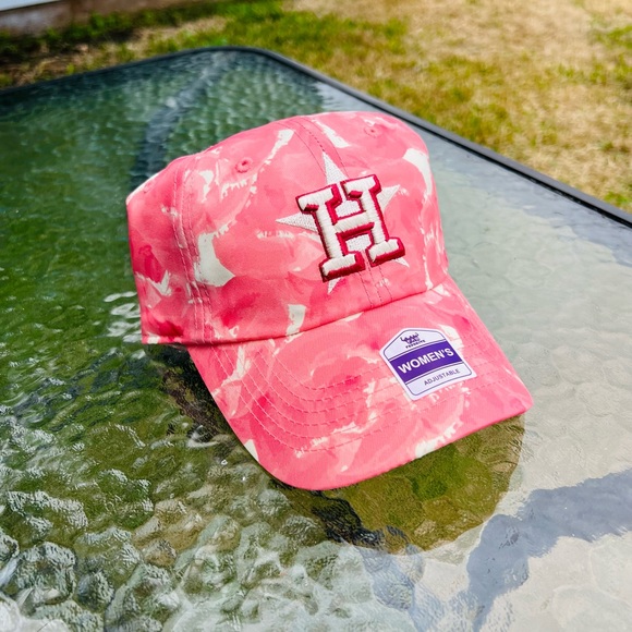 NWT Houston Astros Cap Hat Women Adjustable Pink Camouflage Cotton New - Picture 12 of 12